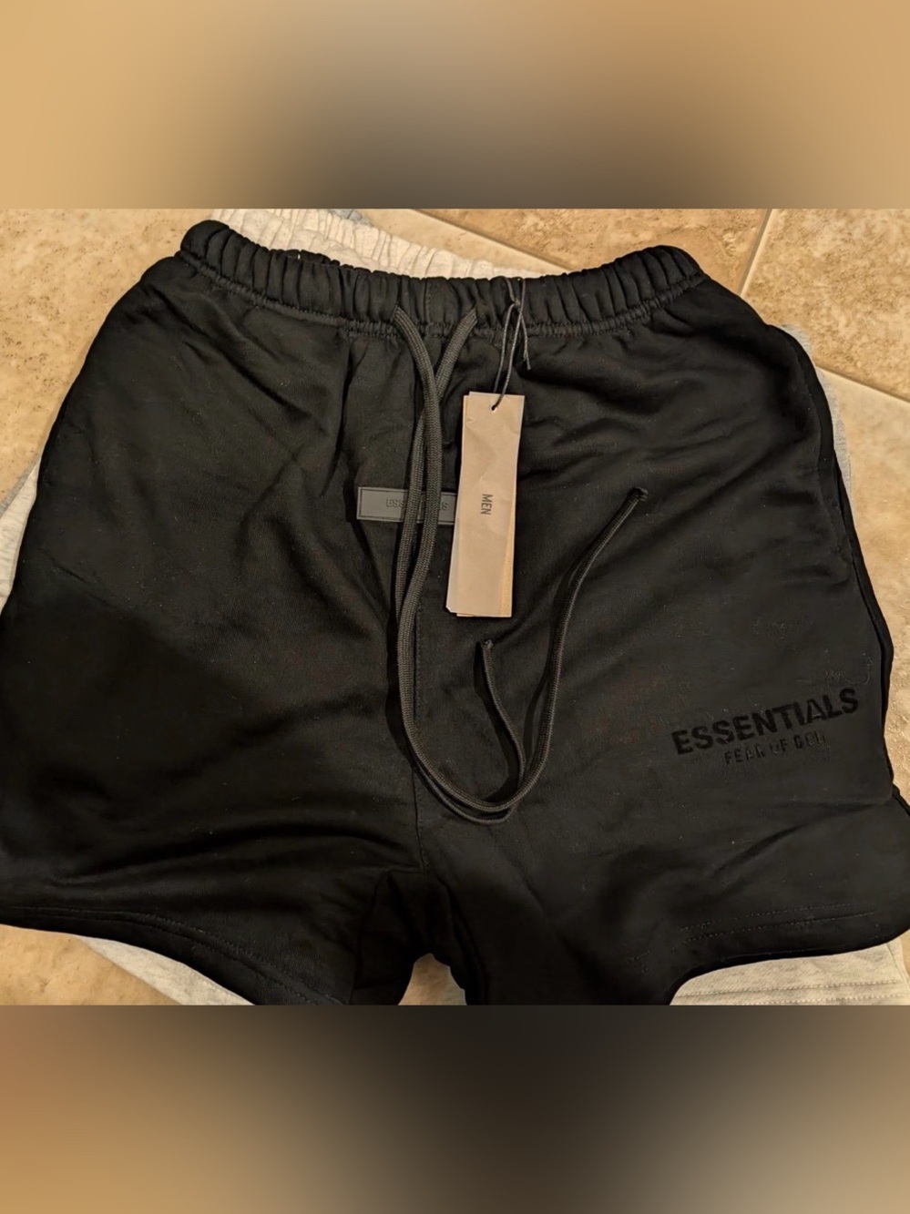 Essentials Men’s Black limo Drawstring Shorts